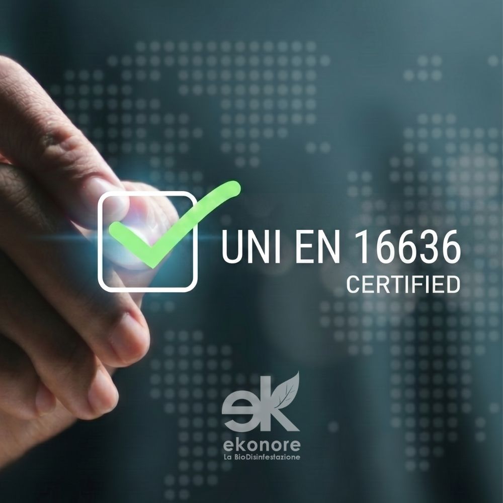 Ekonore La BioDisinfestazione Certificazione UNI EN 16636 Ekonore La BioDisinfestazione Certificazione UNI EN 16636