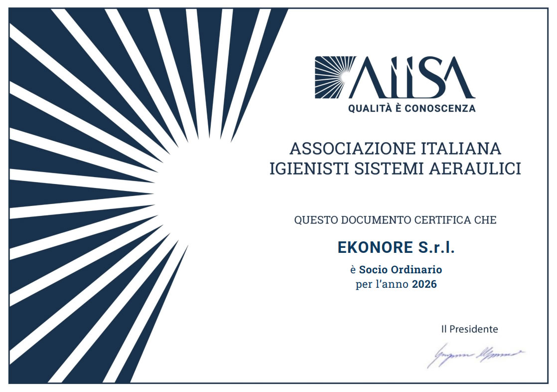 Attestato AIISA Certificazione Ekonore Airbio La Bio Disinfestazione Attestato AIISA Certificazione Ekonore Airbio La Bio Disinfestazione